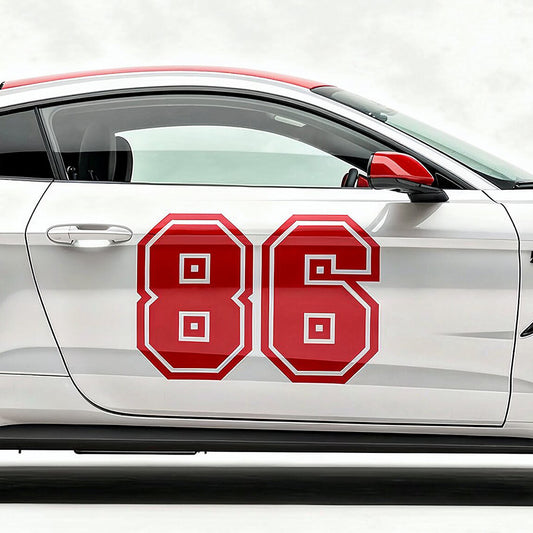 Startnummer Design F Folienschnitt Fahrzeugaufkleber mit Farbauswahl und in Wunschgröße von STICKYHUGO