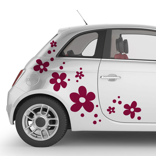 Retro Blumen Folienschnitt Fahrzeugaufkleber mit Farbauswahl und in Wunschgröße von STICKYHUGO