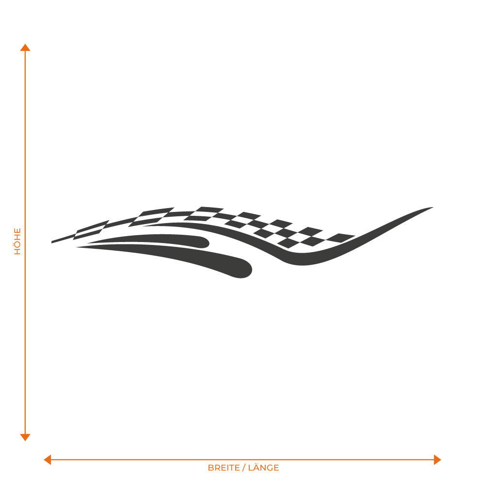 Geschwungene Linien mit Rennflagge