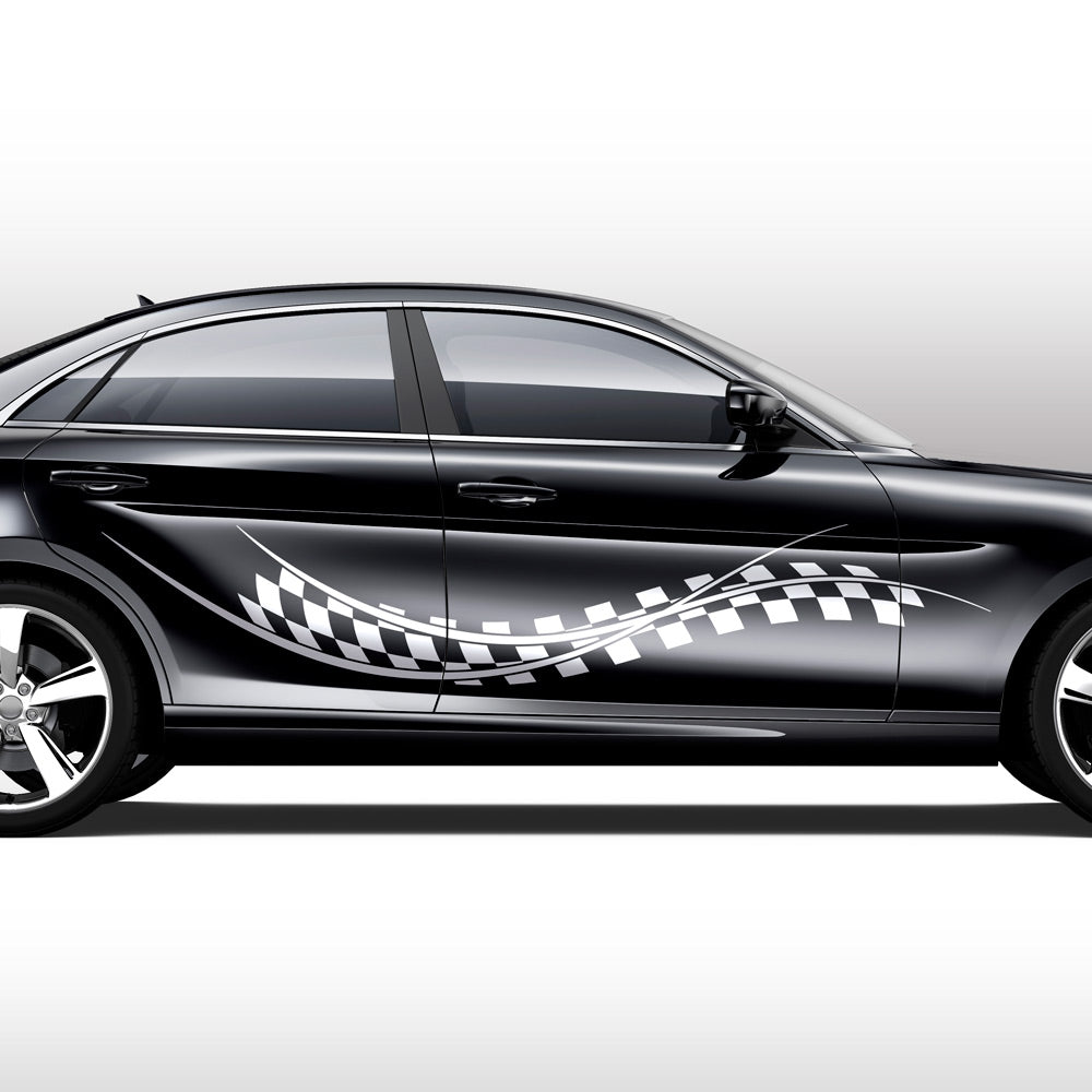 Geschwungene Linien & Rennflagge