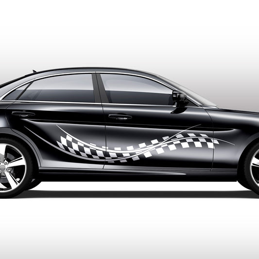 Geschwungene Linien & Rennflagge