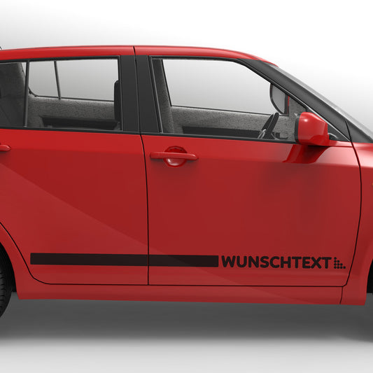 Punkte Seitenstreifen Folienschnitt Fahrzeugaufkleber mit Farbauswahl und in Wunschgröße von STICKYHUGO