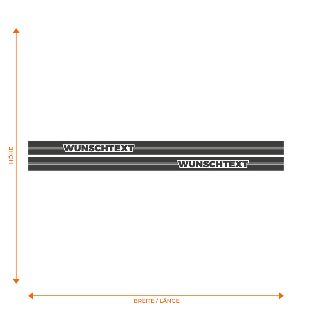 Drei Linien Seitenstreifen