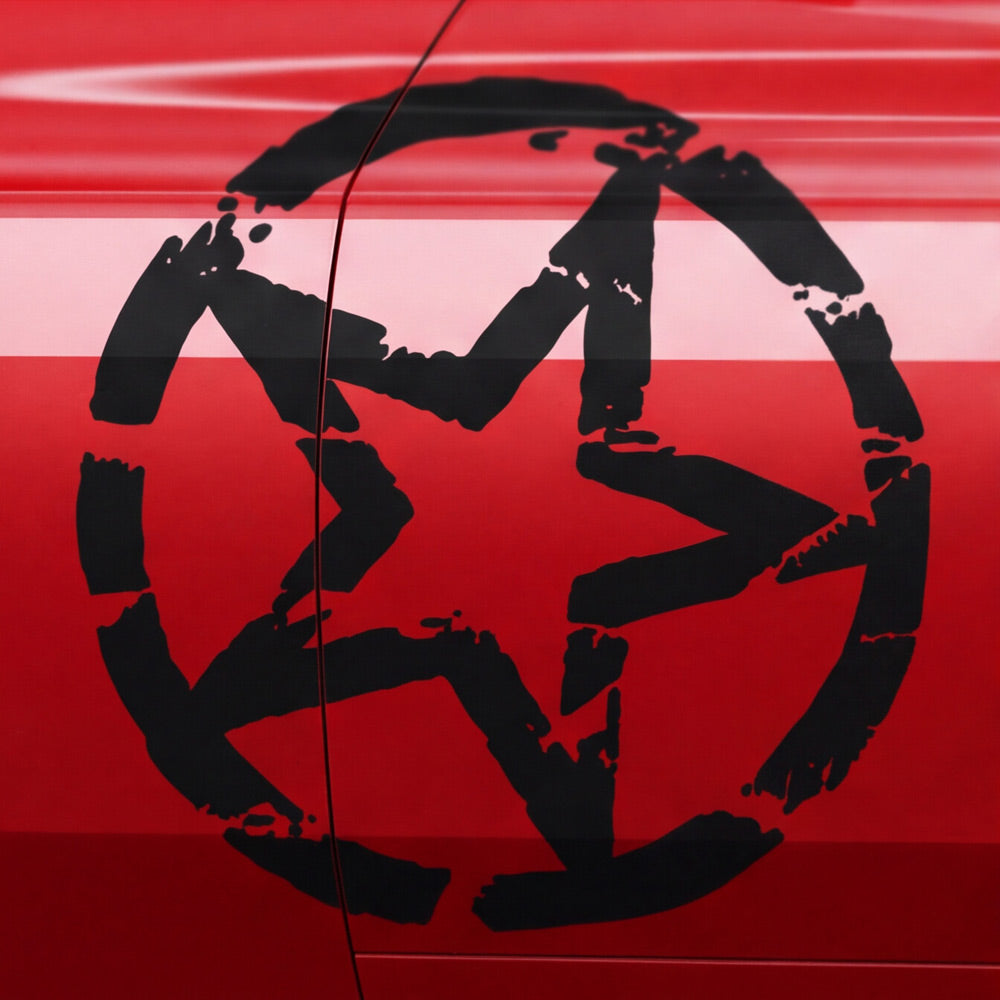 Grunge Army Stern Folienschnitt Fahrzeugaufkleber mit Farbauswahl und in Wunschgröße von STICKYHUGO