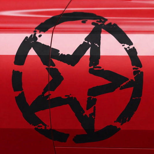 Grunge Army Stern Folienschnitt Fahrzeugaufkleber mit Farbauswahl und in Wunschgröße von STICKYHUGO