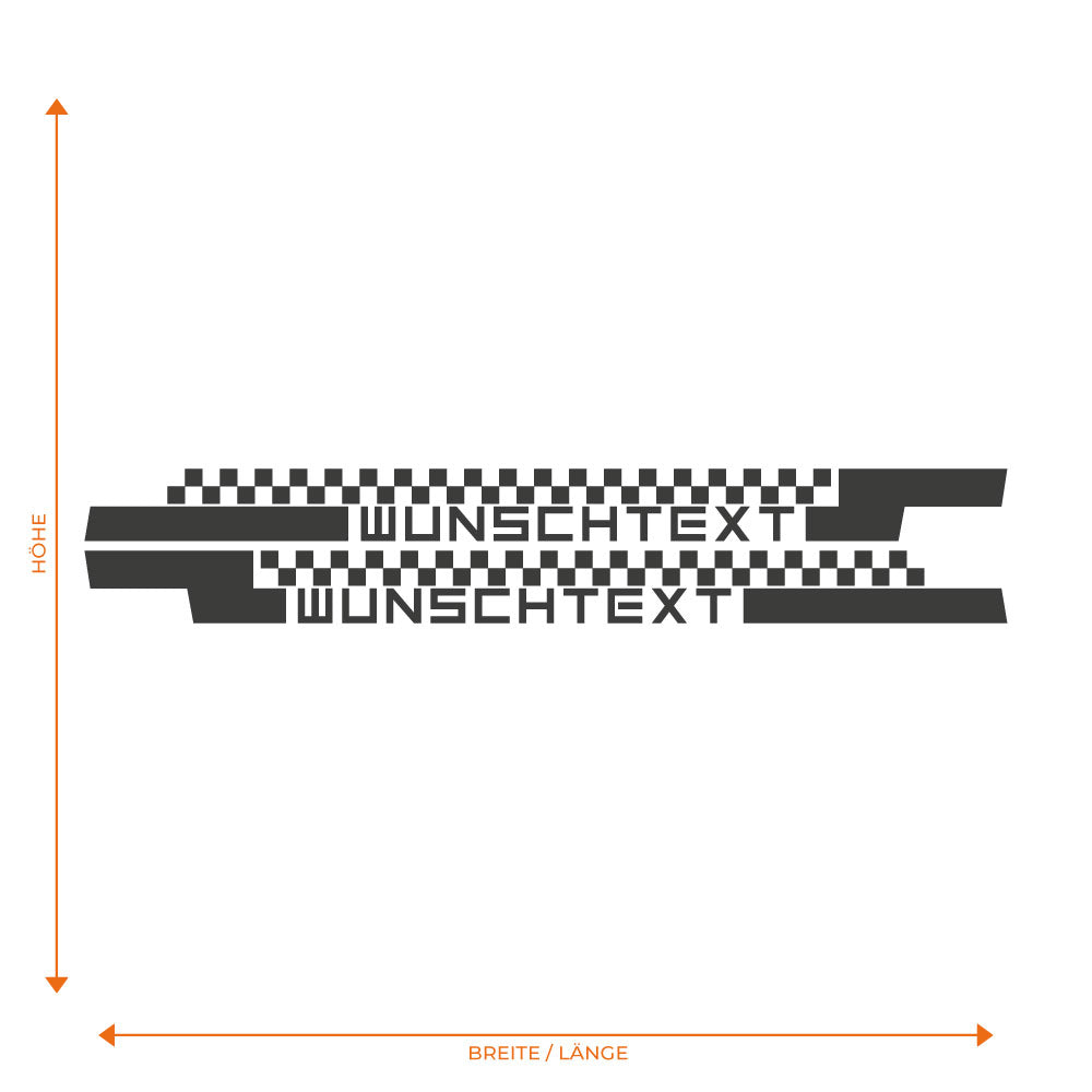 Rennflagge Seitenstreifen