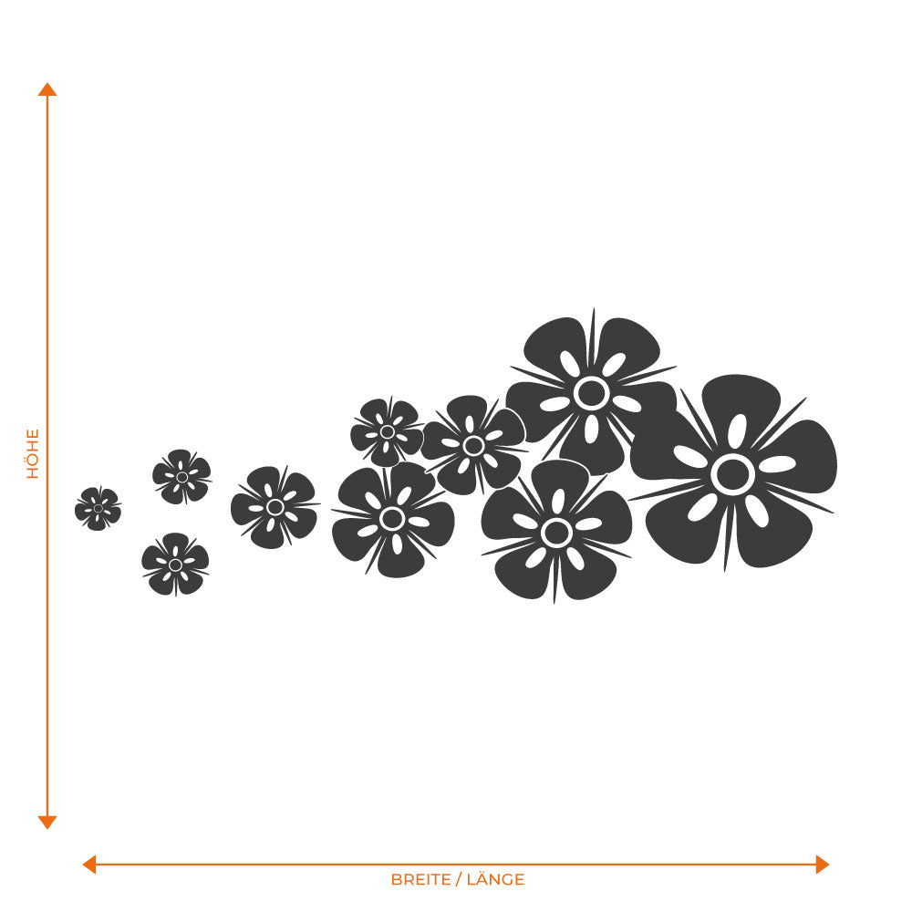 Blumen Formation Folienschnitt Fahrzeugaufkleber mit Farbauswahl und in Wunschgröße von STICKYHUGO