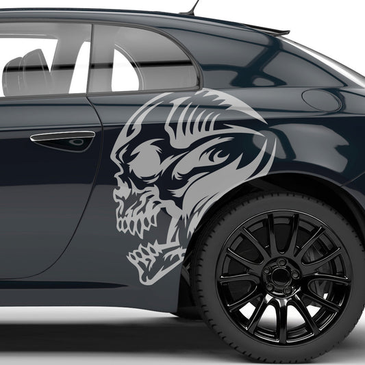 Tribal Totenkopf Folienschnitt Fahrzeugaufkleber mit Farbauswahl und in Wunschgröße von STICKYHUGO
