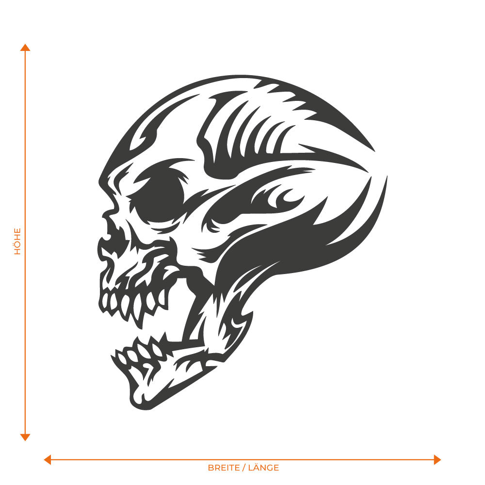 Tribal Totenkopf Folienschnitt Fahrzeugaufkleber mit Farbauswahl und in Wunschgröße von STICKYHUGO