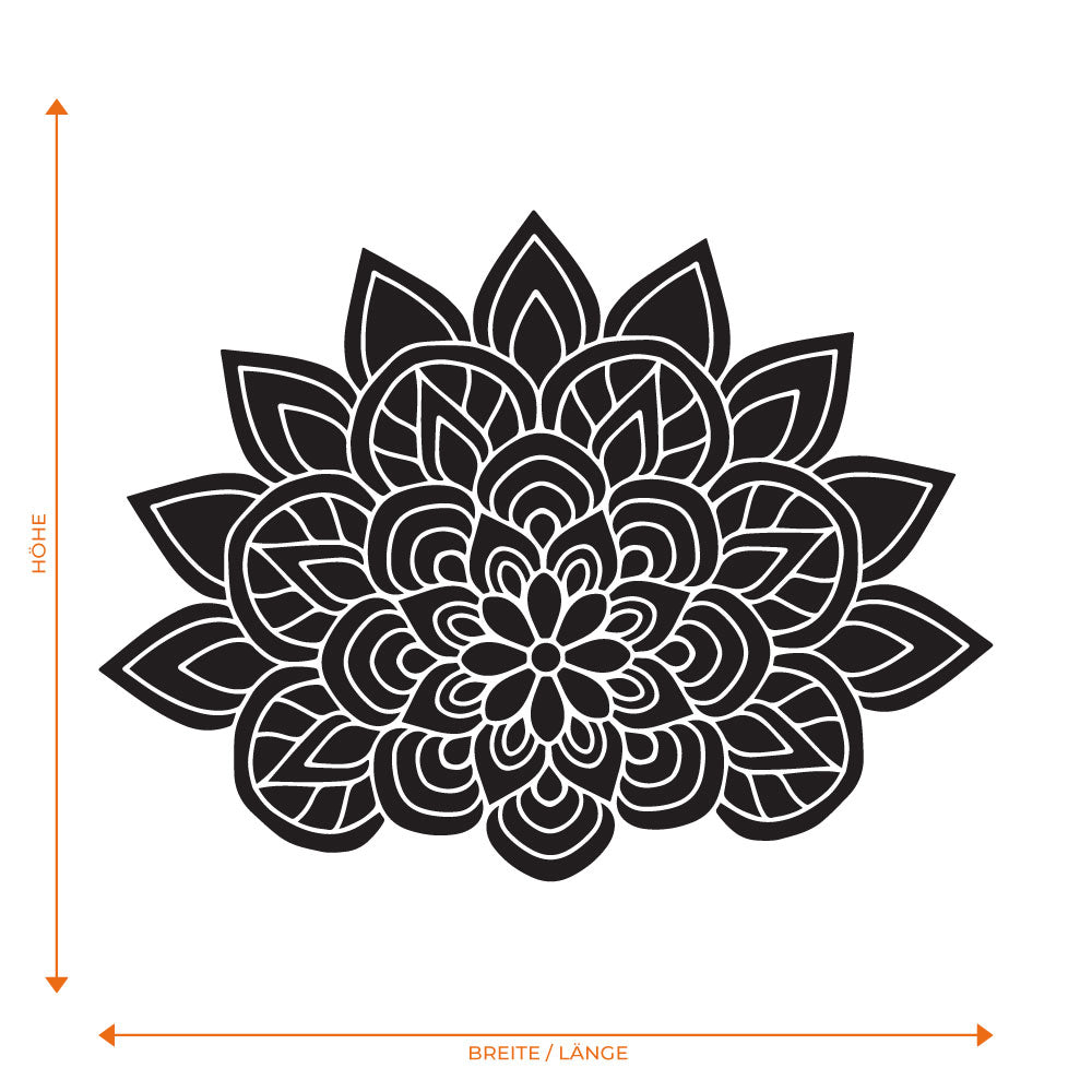Blumen Mandala Folienschnitt Fahrzeugaufkleber mit Farbauswahl und in Wunschgröße von STICKYHUGO