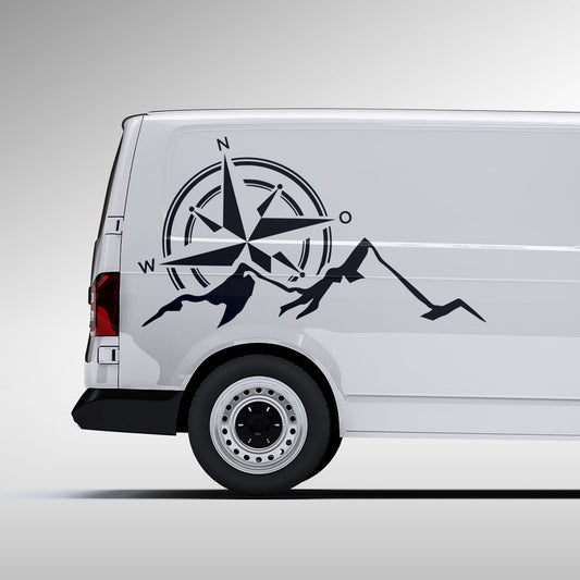 Kompass Bergsilhouette