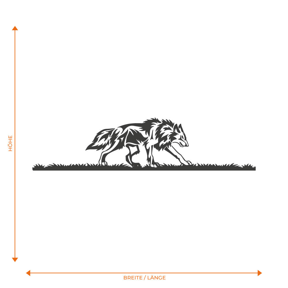 Wolf auf Gras Folienschnitt Fahrzeugaufkleber mit Farbauswahl und in Wunschgröße von STICKYHUGO