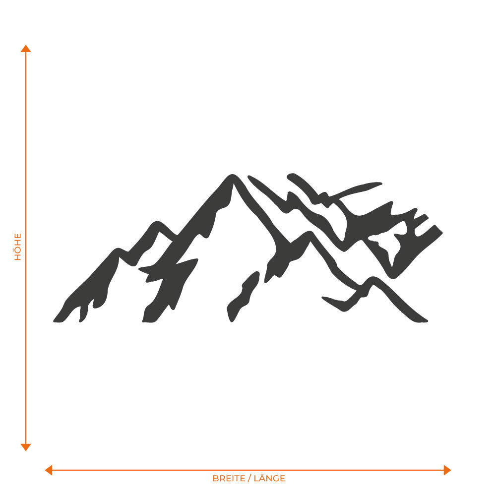 Bergsilhouette Panorama Folienschnitt Fahrzeugaufkleber mit Farbauswahl und in Wunschgröße von STICKYHUGO
