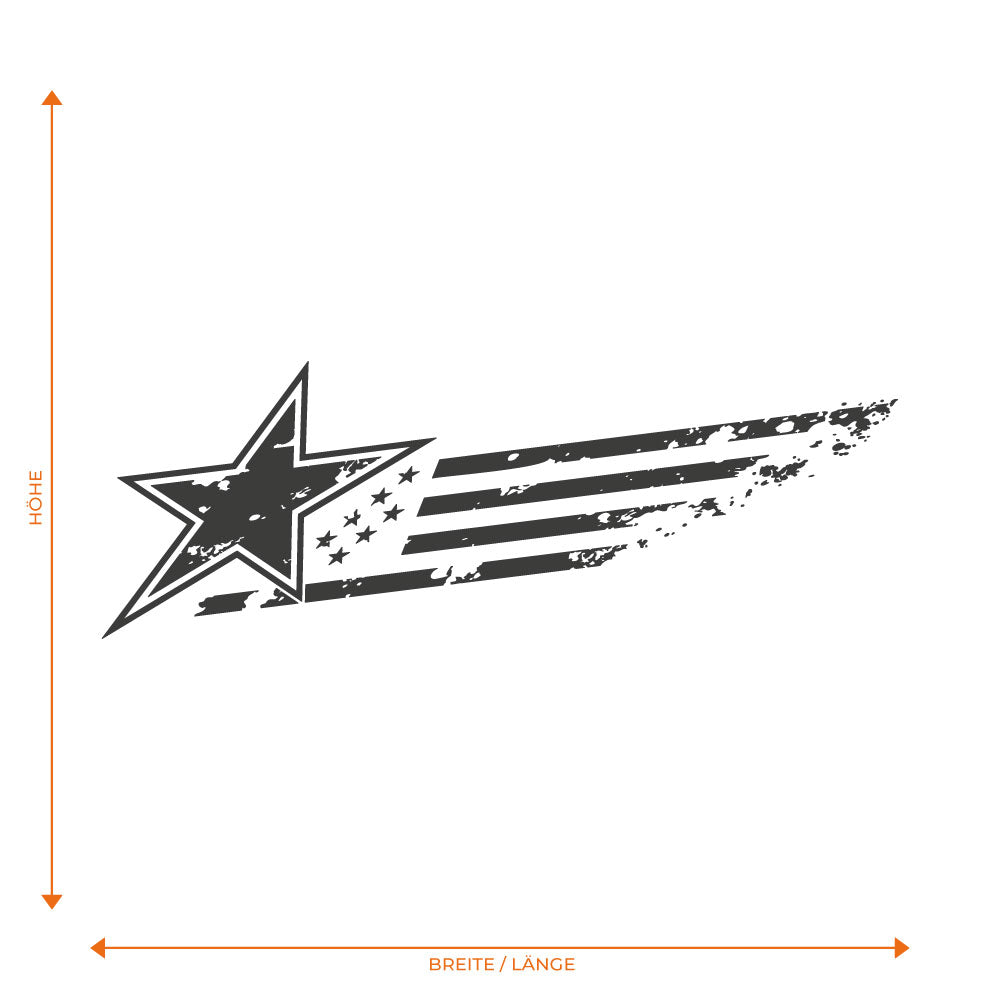 Destroyed Stern Flagge Folienschnitt Fahrzeugaufkleber mit Farbauswahl und in Wunschgröße von STICKYHUGO