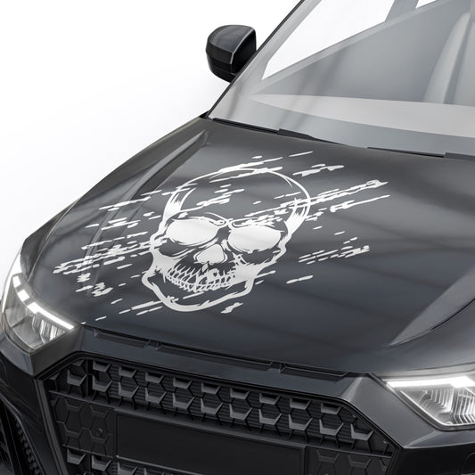 Grunge Spritzer Totenkopf Folienschnitt Fahrzeugaufkleber mit Farbauswahl und in Wunschgröße von STICKYHUGO