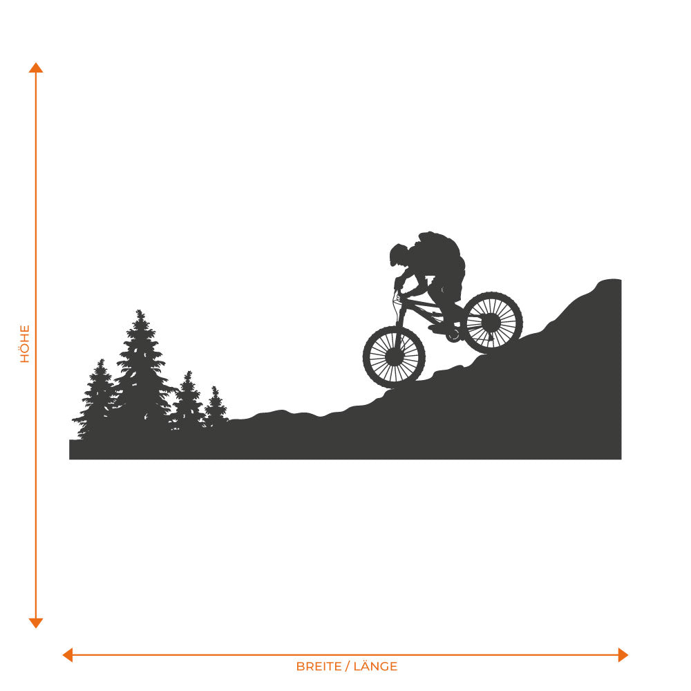 Downhill Mountainbiker Folienschnitt Fahrzeugaufkleber mit Farbauswahl und in Wunschgröße von STICKYHUGO