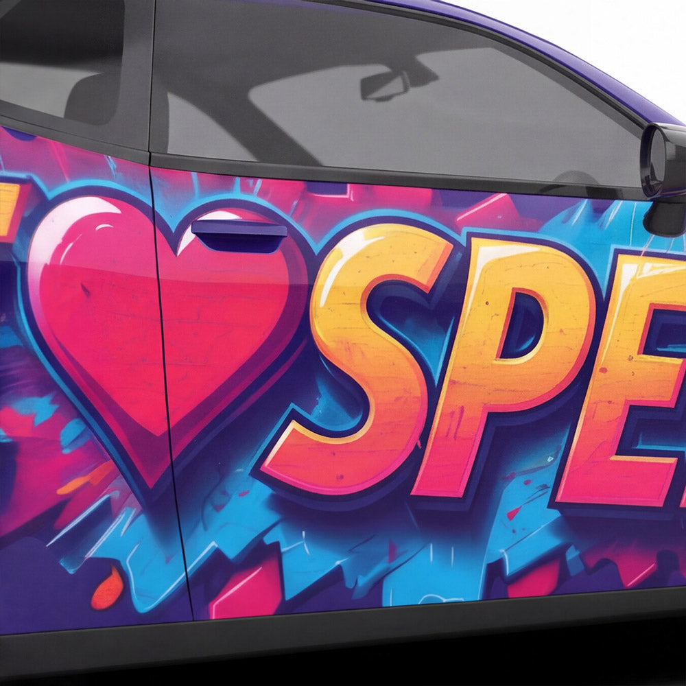 I Love Speed Digitaldruck Fahrzeugaufkleber in Wunschgröße von STICKYHUGO