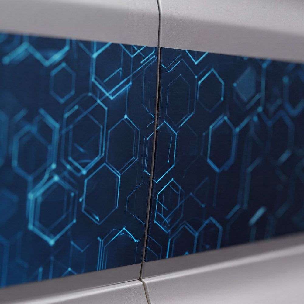 Blaue Hexagone Streifen