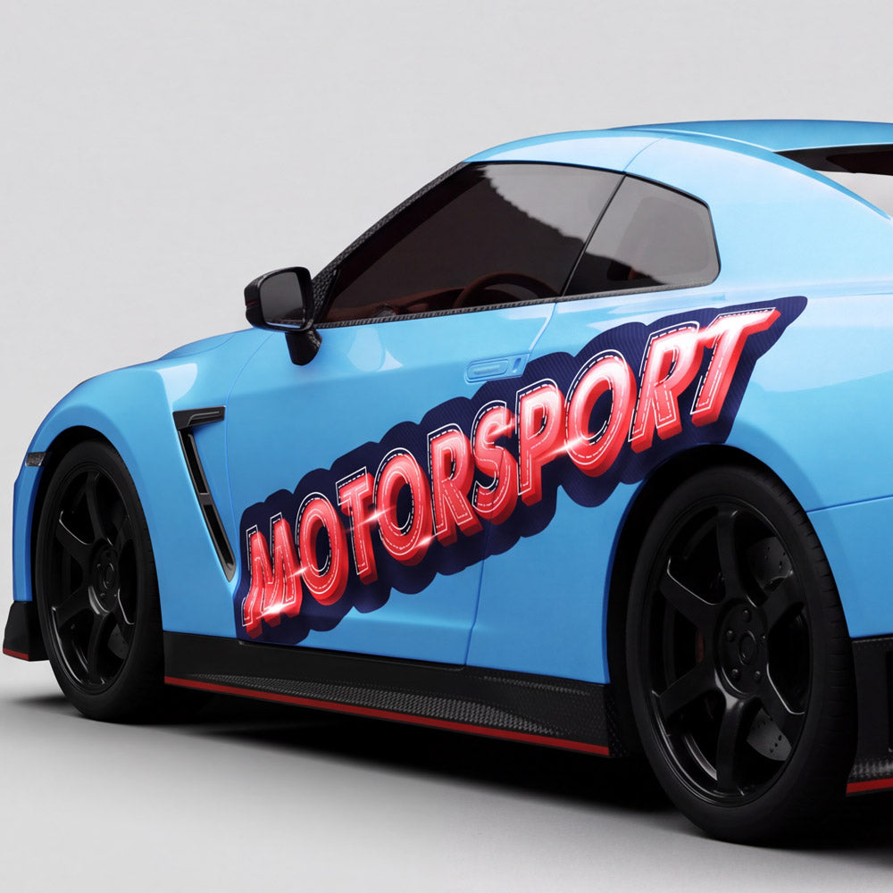 Leuchtender Motorsport Text